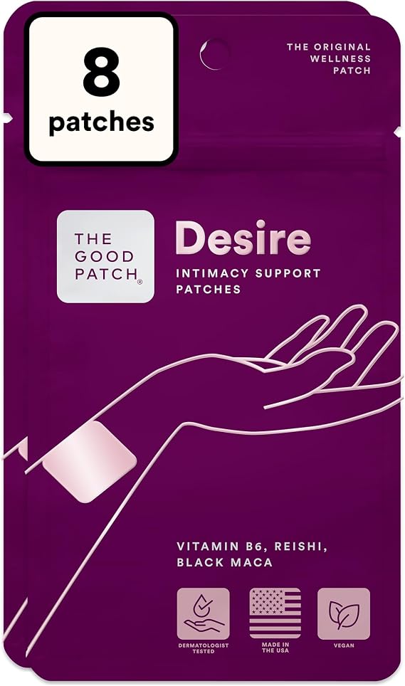 The Good Patch Desire Mood Patch (8 Total Patches) | Vitamin B6, Reishi, Black Maca and Panax Ginseng Patch for Mood, Confidence, Self Care and Feel Good Support