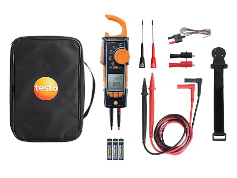 testo 770-3 Clamp Meter Set Clamp Multimeter for Electrical Testing HVAC Multimeter TRMS Measurement Measures AC/DC Voltage up to 1000 V - with Retractable Pincer Arm and Bluetooth