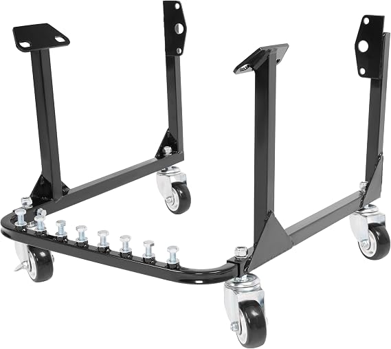 KUAFU 750 LBS Engine Cradle W/Swivel Casters Compatible with Chevy Chevrolet Small Block & Big Block Engines (Except GM LS Engines) Engine Stand Mover Repair Rebuild Heavy Duty Steel Powder Coated