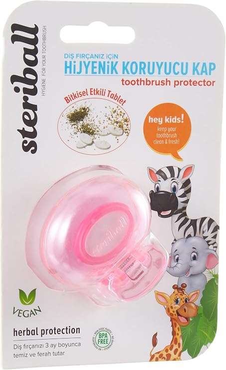 Protective Sanitary Elephant Kids Cap For Steriball Toothbrush, multicolor