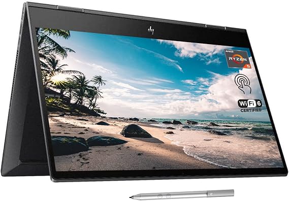 HP Envy x360 2-in-1 Laptop, 15.6" FHD Touchscreen, AMD Ryzen 5 5500U Processor, 32GB RAM, 512GB PCIe SSD, Webcam, SD Card Reader, HDMI, Backlit KB, Wi-Fi 6, Windows 11 Home, Stylus Pen Included