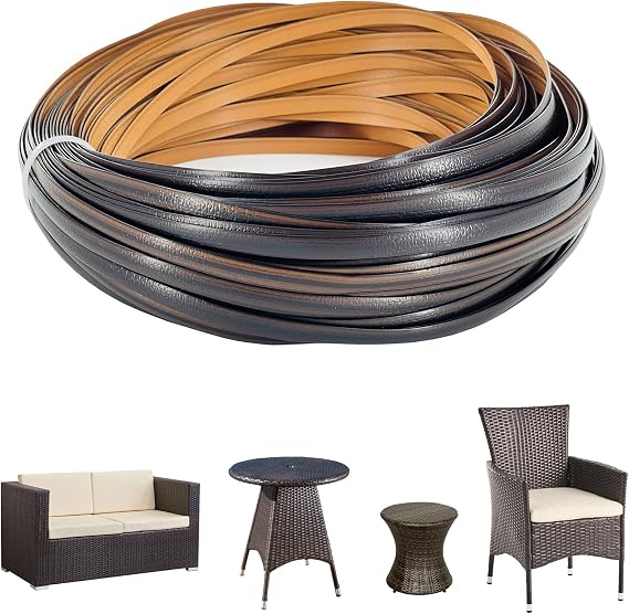 480 Ft Wicker Repair Kit, Plastic Wicker Repair Supplies, Mixed Dark Brown, Synthetic Rattan Replacement Material for Patio Wicker Furniture Sofa Chair Repair
