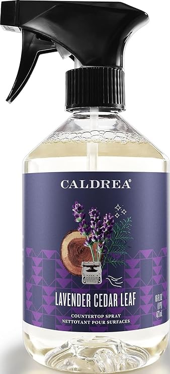 Caldrea Multi-surface CounterTop Spray Cleaner, Made With Vegetable Protein Extract, Lavendar Cedar Leaf Scent, 16 Oz
