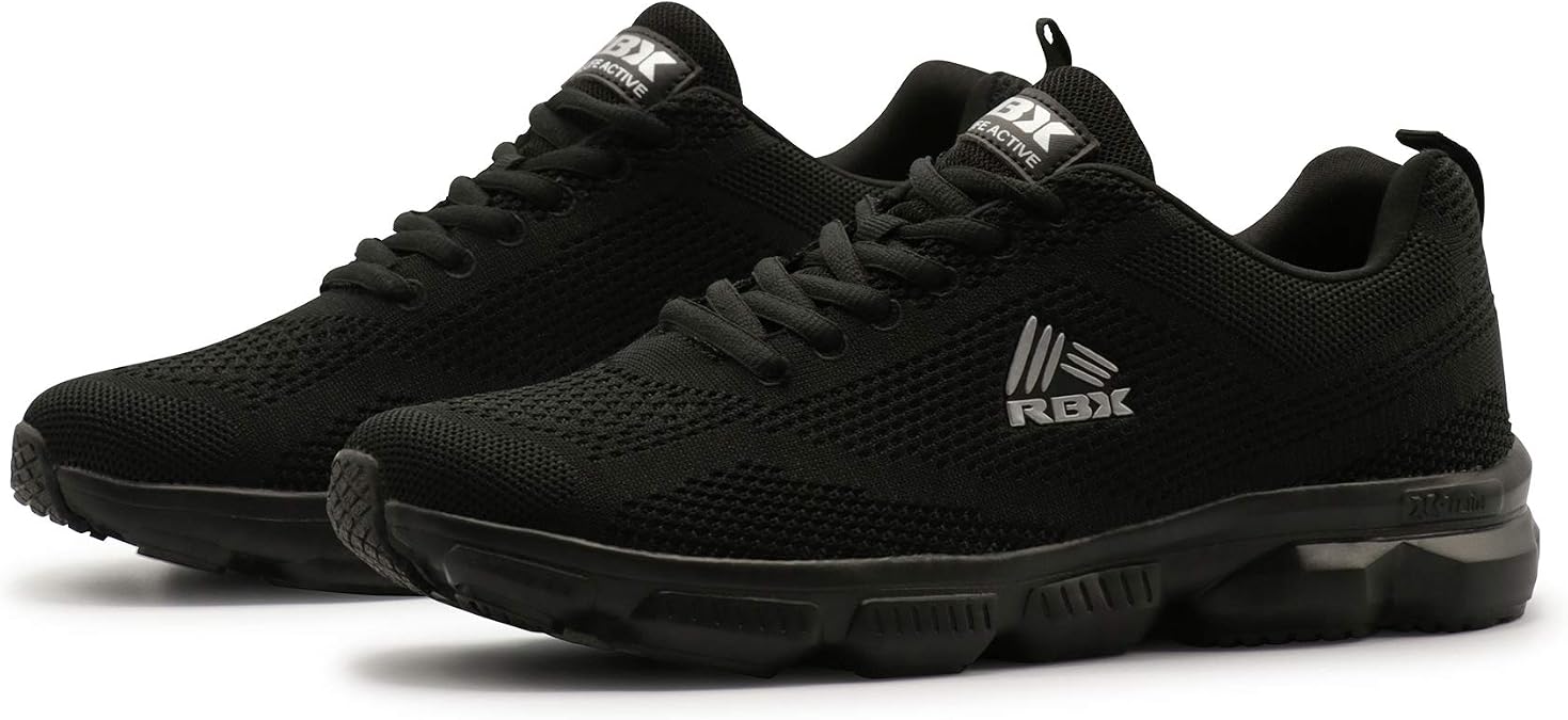 RBX Men's Athletic Mesh Running Sneaker, Breathable Knit Lightweight Performance Training Shoe for Men PMK Black 10