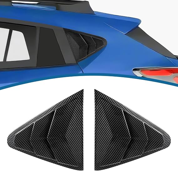 2PCS Rear Side Window Louvers Compatible with Subaru Crosstrek Impreza 2024 2025 2026,Racing Style Window Scoops Air Vent Shades Shutter Decorative Cover (Carbon Fiber Look)