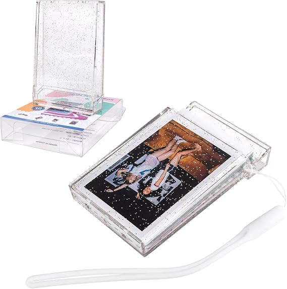 2 Pack - 2x3 Inch Photo Holder with Wrist Lanyard for Instax Mini EVO/Liplay/Link 3/12/11/41/40/SE/99/90/9/8/7S Instant Camera Film, 3 Inch Photo Pouch - Mini Film Case Accessories - Glitter