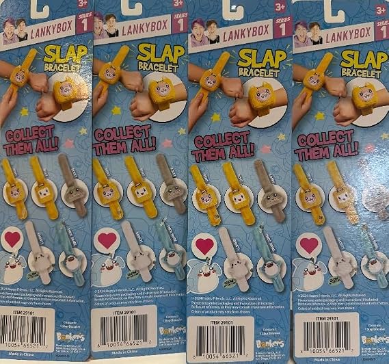 LankyBox Series 1 Plush Toy Slap Bracelet Case of 4 Characters