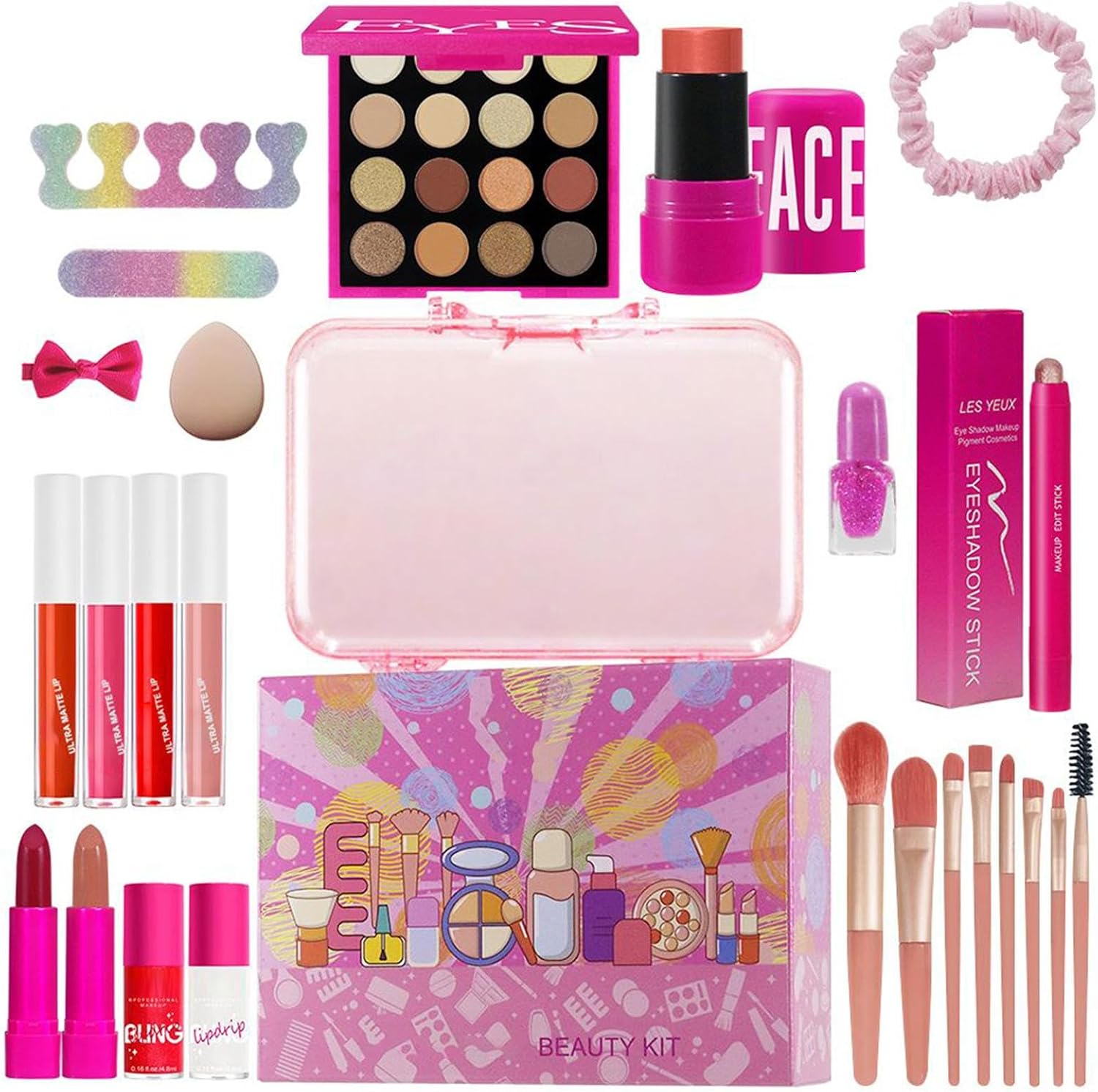 Full Makeup Kit with Everything | Beauty Cosmetics Makeup Set,Smudge-Proof Cosmetics for Stage Theater Photoshoot Travel Dance