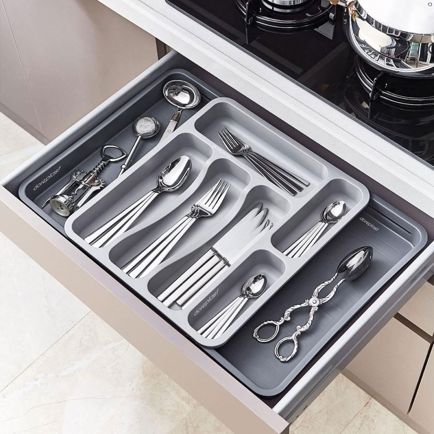 Badem10 Spoon Holder Drawer interior Adjustable Openable Knife Spoon Fork Drawer Interior Editor Sliding Spoon Holder, Badem10
