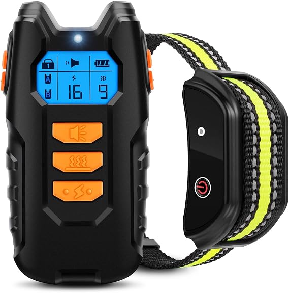 Flittor Dog Training Collar, Shock Collar for Dogs with Remote, Rechargeable Dog Shock Collar, 3 Modes Beep Vibration and Shock Waterproof Bark Collar for Small, Medium, Large Dogs... (Orange)