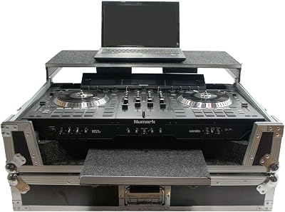 Harmony Audio HCNS7LTWFXTR Flight Glide Laptop Stand Combo DJ Case Compatible with Numark NS7 II