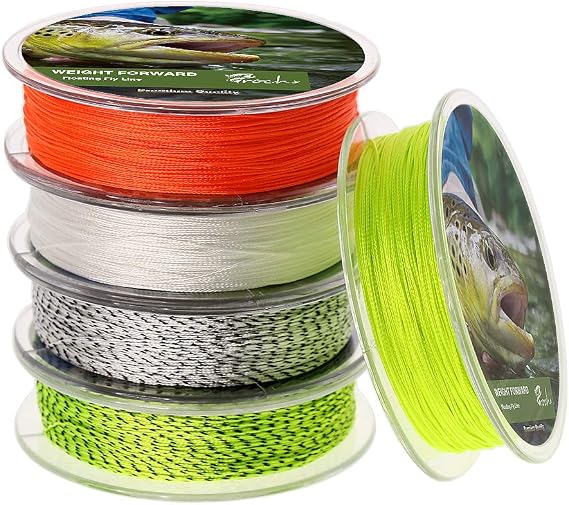Fly Line Backing 20LB 30LB 100 Yds for Trout Fishing - Fluorescent Yellow, Set of 2