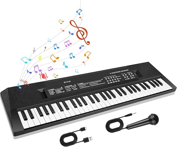 Kids Keyboard Piano, 61-Key Teaching Electronic Piano with Built-In Speaker