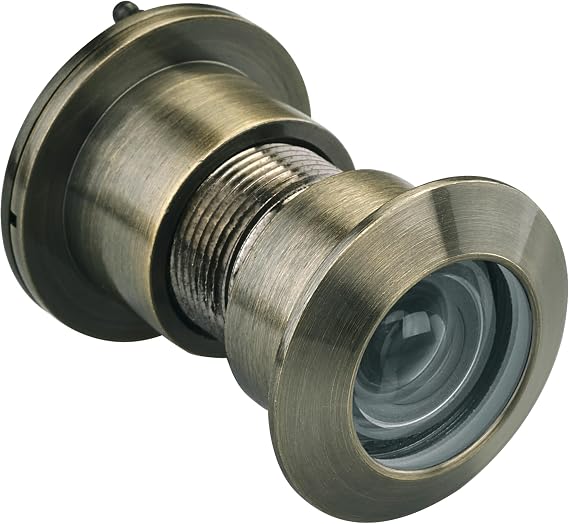 TOGU TG3828YG-ABZ Solid Brass UL Listed HD Glass Lens 220-degree Door Viewer Peephole with Heavy Duty Privacy Cover for 1-3/5" to 2-1/6" Doors, Antique Bronze Finish