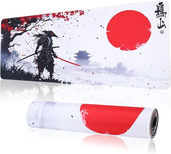 Invalidism Large Mouse Pad Extended XL Mousepad with Non-Slip Rubber(Japan) | Gaming Mouse Mat;Office Full Desk Mat; with Stitched Edges;Long Keyboard Mouse Pad;800 x 300 x 3mm;Extended Desk Mat;Japanese
