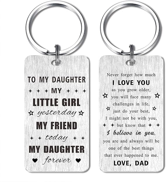 Gezxin Daughter Gifts for Women - My Favorite Daughter Birthday Christmas Valentines Easter Graduation Wedding Keychain