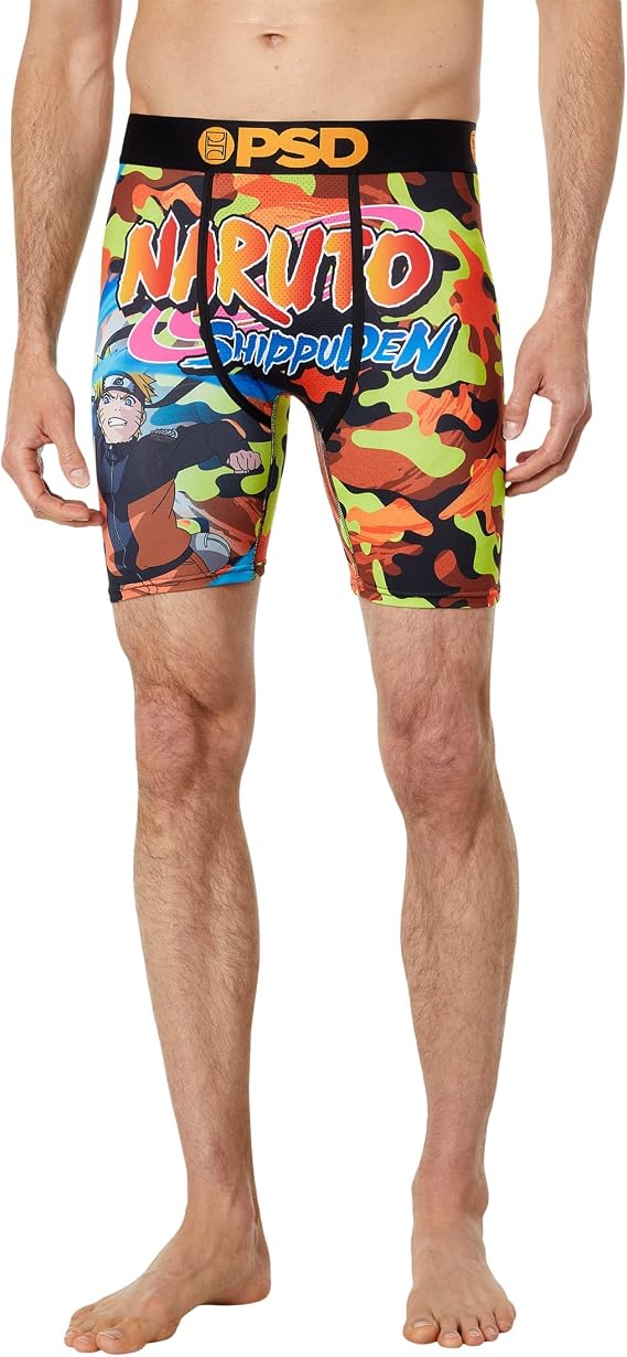 PSD Men's Naruto Blaze Camo Boxer Briefs, Multi, XL