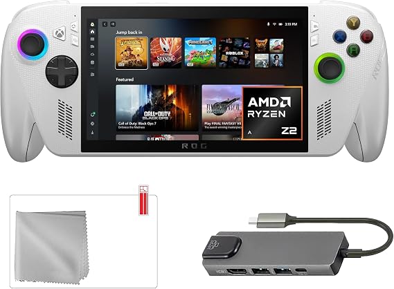 ASUS ROG Xbox-Ally 2TB SSD AMD Ryzen Z2 A CPU Gaming Handheld 7-inch Touchscreen 120Hz, Mytrix Hub, Screen Protector, 3 Accessories: 4 in 1 Bundle