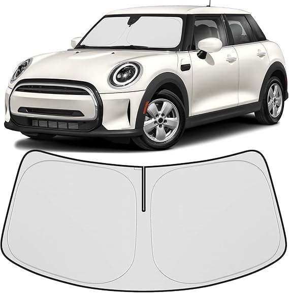 Windshield Sunshade Compatible for 2015-2023 2024 2025 BMW Mini Cooper F55 Accessories Front Window Shield Sun Visor Protector Foldable Blocks UV Rays (for Mini Cooper 2015-2025)