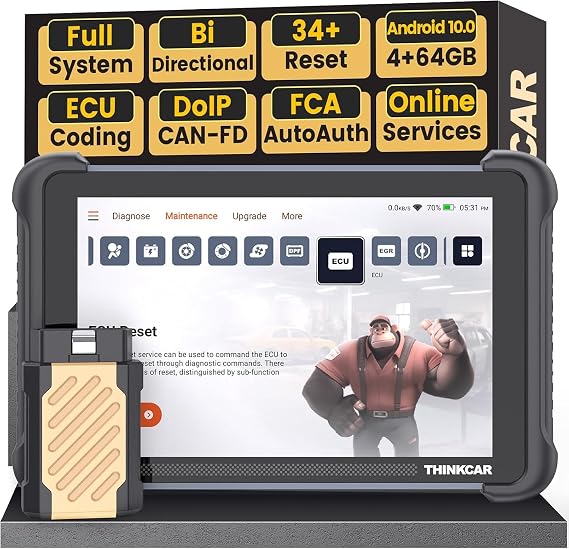 THINKCAR Bidirectional OBD2 Scanner Diagnostic Tool 689BT - All System Scan Tool with Bluetooth 5.0, 3000+ Active Tests,ECU Coding, 34+ Services, FCA, CAN-FD and DoIP, Wireless Update