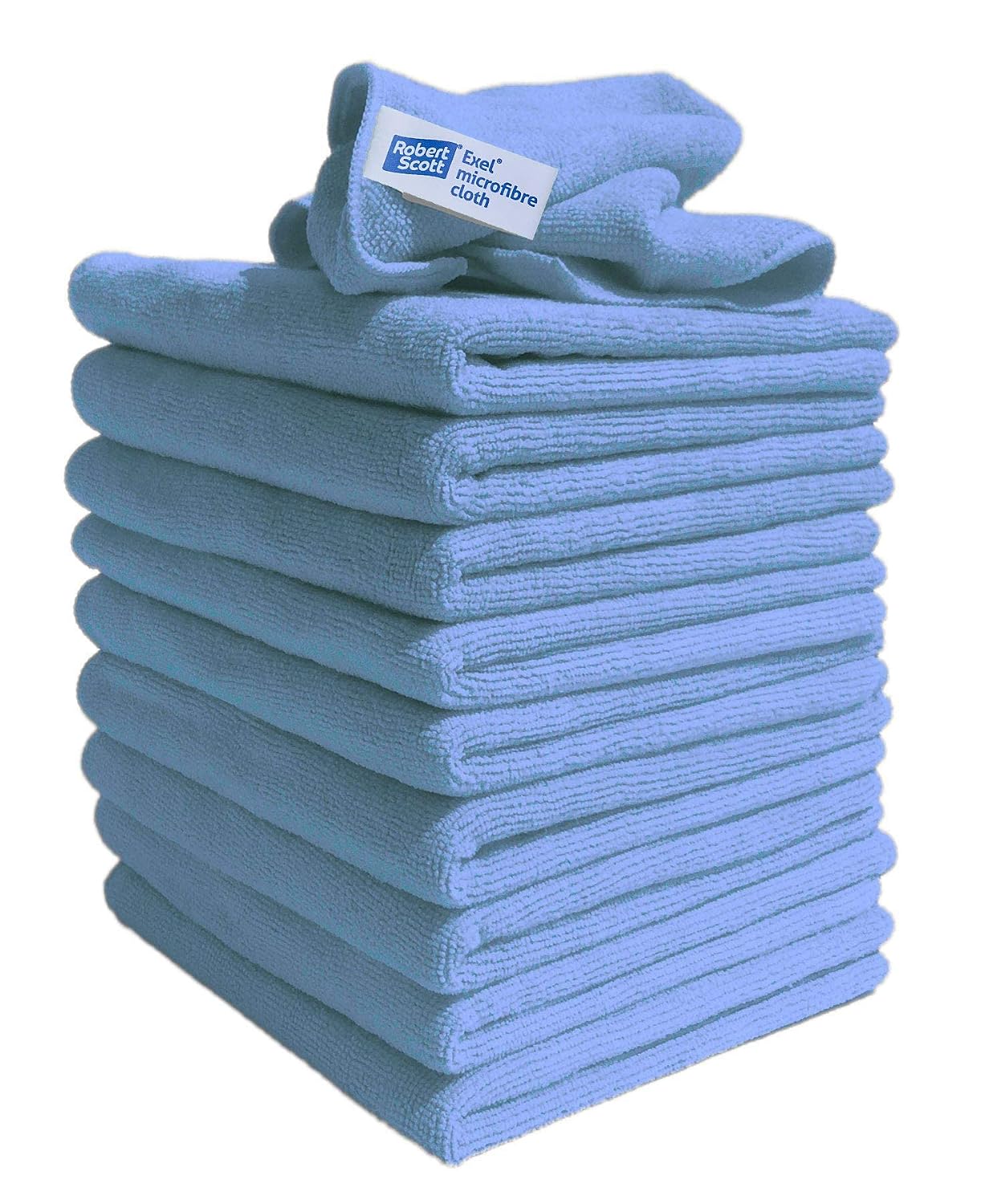 Exel Lint Free Microfibre Super Magic Cleaning Cloths For Polishing, Washing, Waxing And Dusting. Cleaning Accessories, Blue Pack of 10
