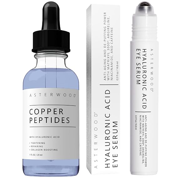 Asterwood Copper Peptides Serum 1 oz + Hyaluronic Acid Eye Serum