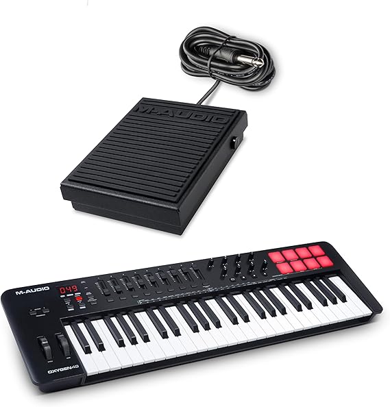 M-AUDIO Oxygen 49 MKV MIDI Controller Bundle with SP1 Sustain Pedal for Studio Recording, Music Production, Podcasting, Streaming