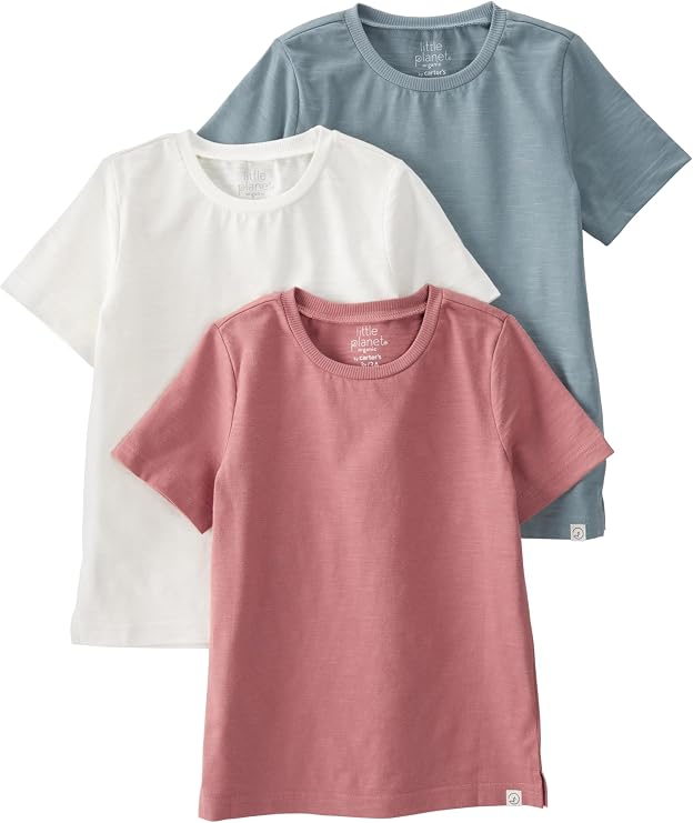 Little Planet by Carter's Unisex Baby 3-Pack Tops Made with Organic Cotton
