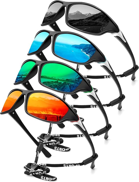 KALIYADI Sports Polarized Sunglasses Men UV400 Protection for Fishing Driving Cycling