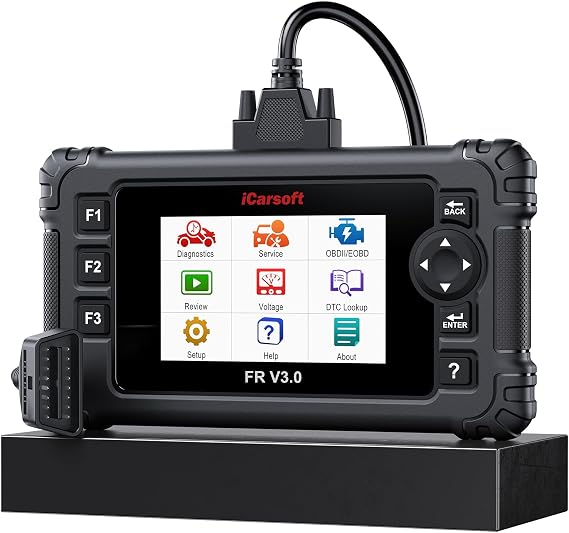 iCarsoft FR V3.0 Bidirectional Scan Tool Scanner for Peugeo/Dacia/Citroen/Renault/Fiat, 43+ Resets, All System Auto VIN/Diagnose/Test, Graphic Live Data, Lifetime Free Update