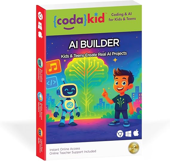 CodaKid AI Coding Box for Kids - Artificial Intelligence & Python Program, Ages 9+ Includes 12 Months Access & Online Mentor Support