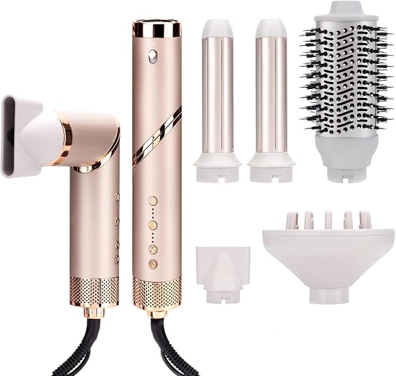 5 in 1 Hot Air Styler and Blow Dryer Brush, Auto Wrap Airstyler with Diffuser, High Speed 110000 RPM FlexStyle Hair Dryer, Fast Drying Multi Style for Straight, Volumize, Wavy and Curly