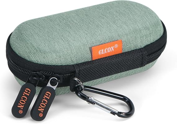 Mini Earbud Case, Small Oval Hard Shell Carrying Pouch Bag | Fits Airpods, Earpods, IEM, Hearing Aids, Earplugs, USB Drive, SD Card, Kardia EKG, Charging Cable