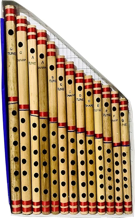 Bamboo Flute Set of 13 multiple Key Tune 7 Holes Fipple Bansuri Woodwind Clarinet Quena Musical Instrument Krishna Flute pack of 13