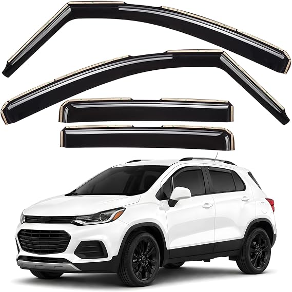 Window Deflectors Smoke Tinted In-Channel Side Window Vent Visor Deflectors Rain Guards Compatible with Buick Encore 2013-2022/Chevrolet (Chevy) Trax 2014-2022 - 4pcs. GW0187