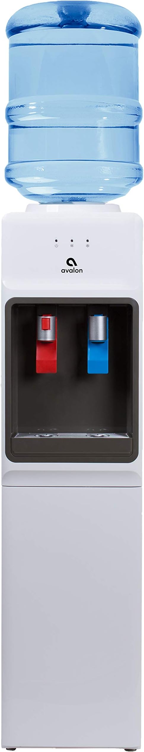 Avalon Top Loading Water Cooler Dispenser - Hot & Cold Water, Child Safety Lock, Innovative Slim Design, Holds 3 or 5 Gallon Bottles - UL Listed