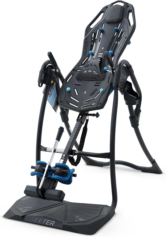 TEETER FitSpine LX9 Inversion Table, Deluxe Easy-Reach Ankle Lock, Decompression Surface for Back Pain Relief, Integrated Accessories, UL Safety Certified, Heavy-Duty 300 lb Capacity, FDA Registered