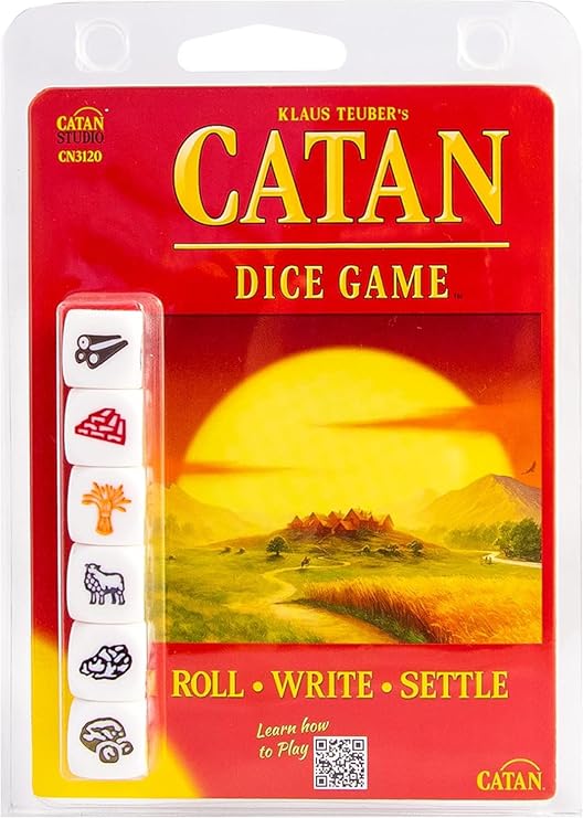 CATAN Dice Game - Portable Fun for On-the-Go Adventures! Strategy Game, Family Game for Kids and Adults, Ages 7+, 1-4 Players, 15-30 Minute Playtime, Made by CATAN Studio | Portable Fun for On-the-Go Adventures, Strategy Game, Family Game for Kids and Adults, Ages 7+, 1-4 Players, 15-30 Mins