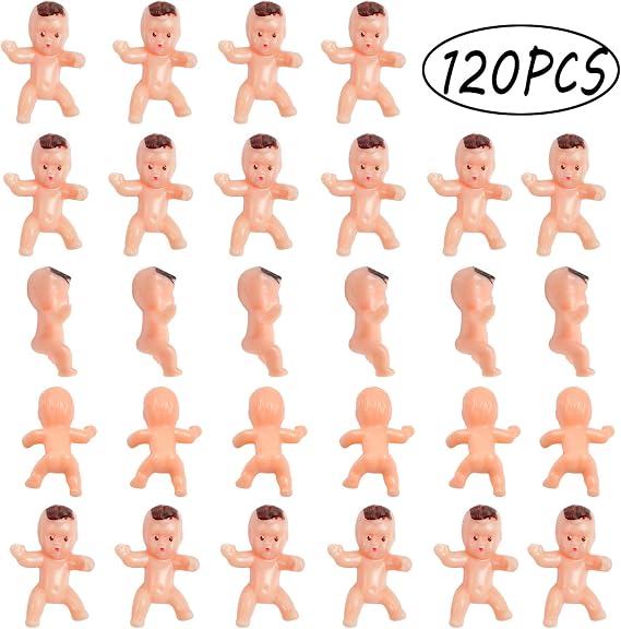 HRLORKC Mini Plastic Babies for Baby Shower and Ice Cubes Game Babies Party Decoretions 1 Inch (120 Pieces) By HRLORKC