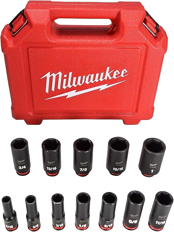 Milwaukee Electric - 12PC IMP Duty 3/8DR SAE DP 6-PT Socket Set