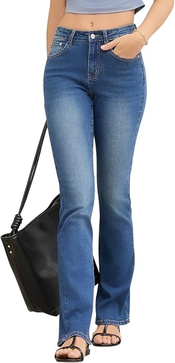 Stretchy Bootcut Jeans for Women High Waisted Jeans for Women with Pockets (Regular)