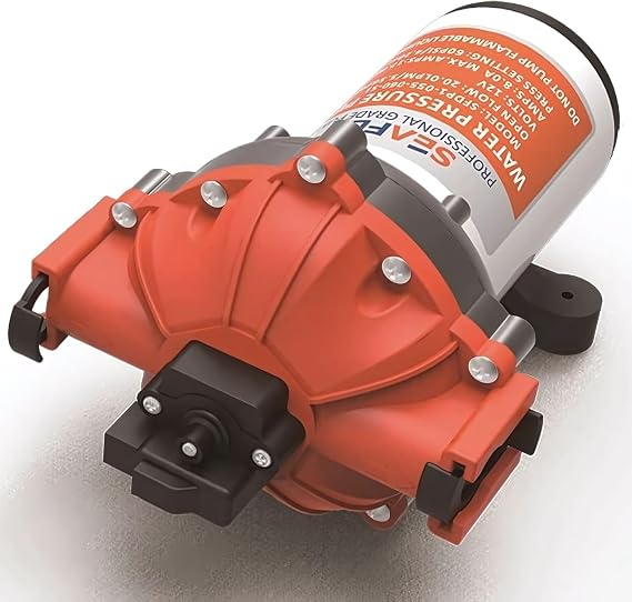 SEAFLO 21 Series Water Pressure Diaphragm Pump 12V DC 5.5 GPM 60 PSI Self Priming Automatic On Demand High Flow Design for RV Boat and Off Grid Water Systems !