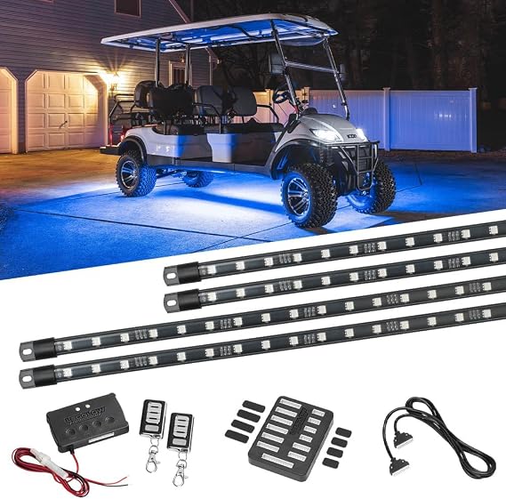 LEDGlow 4pc Million Color LED Golf Cart Underglow Kit for 12V 6-Seater