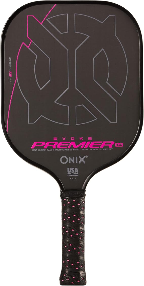 Onix Carbon Fiber Surface Medium-Weight Premium Perforated Grip One-Piece Construction Pickleball Paddle