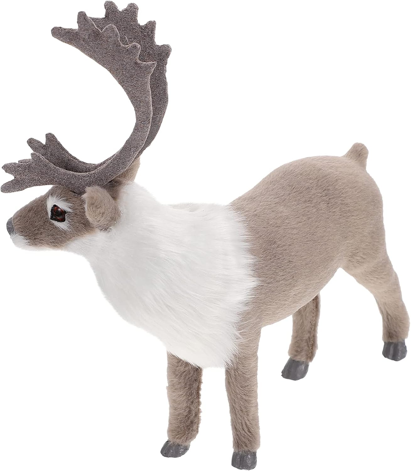 VOSAREA Christmas Reindeer Figurine Standing Deer Decoration Xmas Animal Figurines for Tabletop Shelf Office Desk Winter Decoration