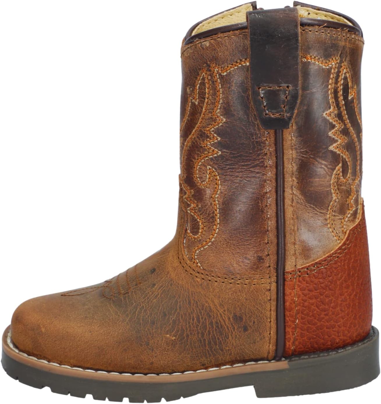 Smoky Mountain Womens Mesa Square Toe Pull On Brown Oil DistressedNavy Crackle Boots