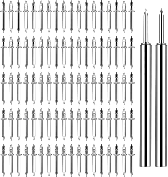 250 Pcs Double-Head Skirting Thread Seamless Nail, Double-Headed Nails, Invisible Screws & Specific Sleeve Tool, for Seamless Skirting Thread with Solid Wood Baseboard.