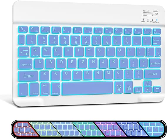 Ultra-Slim Wireless Bluetooth Backlit Keyboard for iPad / Galaxy Tablets