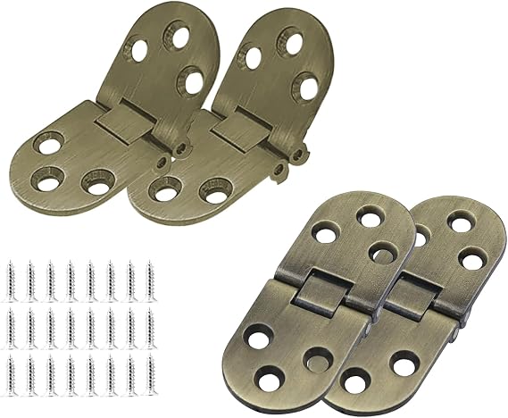 Ancient Bronze 180 Degree Folding Table Hinges Furniture Zinc Alloy Flip Hinges 3.1"x1.16" Pack of 4 with Mounting Screws