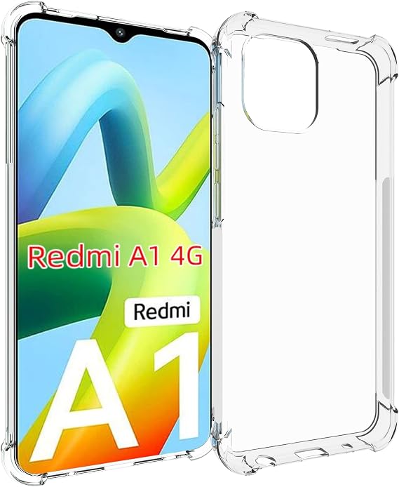 USTIYA Case for Xiaomi Redmi A1/Redmi A2 Clear TPU Four Corners Protective Cover Transparent Soft funda